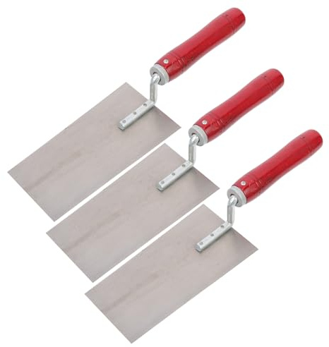 LIFKOME 3pièces Truelle De Maçon Inoxydable Avec Manche Bois Lame Et Flexible Pour Finition Coupage Et Lissage Du Plâtre Outil Professionnel Pour Enduit Et Murs