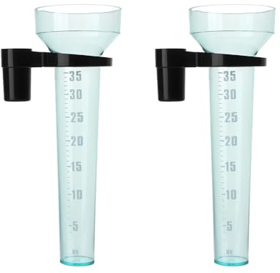 Lot de 2 avec équerre, pluviomètre de jardin, échelle 35 mm/m², plastique