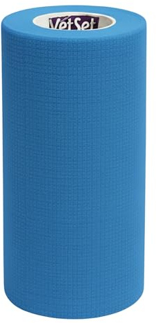 VetSet WrapTec Vet Wrap Cohesive Bandage Rolls 100mm, Blue