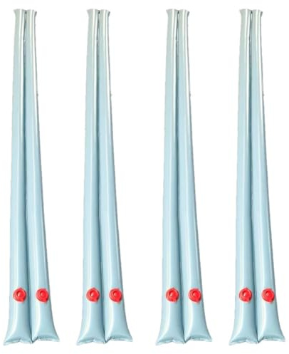 MoSundi Swimming Pool Double Drain Bag 4 Pack, 1x4 ft PVC Water and Sand Weighted Cover Protector for Winter, Blue