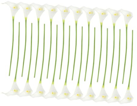 Sosoport Bouquet da Sposa Fiori Artificiali Calla Bianco 20 Pezzi in Pu per Decorazioni Matrimonio e Feste Aziendali Riutilizzabile e Resistente