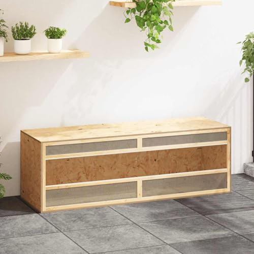 Ordellia Terrarium av trämaterial, glas och stål 144 x 46 x 48 cm för reptiler, med vindruta och luftcirkulation, robust kapsling för lägenhet och inomhusbruk