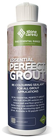 StoneCare4U Essential Perfect Grout, Medium Grey, 237ml. Restore & Renew Old Kitchen, Bath, Wall & Floor Grout. Superior Alternative to Grout Pen or Paint. Long-Term Sealing Protection - Stonecare4u