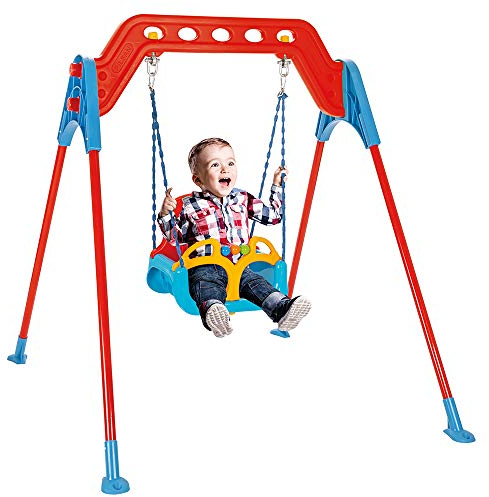 PILSAN Altalena Bambini 07968 Struttura in Metallo Schienale Maniglia Estraibile, colorazione:Blu