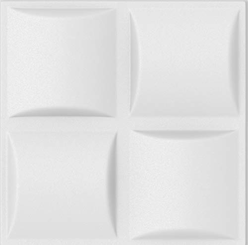 Deccart - 3D Wandpaneele 50x50 cm - Paneele Wand Wall Panels Deko Wandverkleidung Innen Panel Deckenverkleidung Decke Deckenpaneele Platten Styropor EPS-Polystyrol PLED 12 m², 48 Stück,weiß