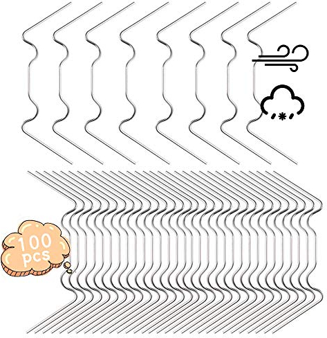 XCOZU 100 Pezzi Clip per Serre in Acciaio Inox, Clip a Molla in Metallo con Filo W, Clip di Fissaggio per Pannelli di Vetro, Accessori per Serra Spessore 1,6 mm