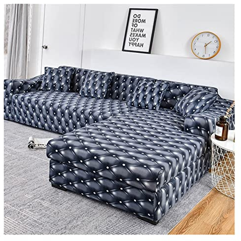 Housse de Canape d angle Extensible Couverture de Canapé 3 2 Places avec Accoudoirs（Le Revêtement de Canapé d'angle en L Doit en Acheter Deux） (Color : D, Size : 4 places (235-300cm))