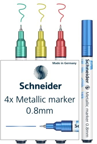 Schneider Paint-It Metallicmarker 010 (Strichstärke 0,8 mm) 4er Set (Blue, Green, Red, Yellow)