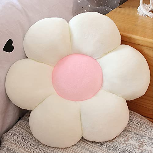 Morbuy Plüsch Kissen Blumenform Sitzkissen Stuhlkissen, Kopfkissen Sitzpolster Sofakissen Stuhl Kissen, Weiche Flauschige Verdickte Bodenkissen Kinderzimmer Dekor (65x65cm,Kristallsamt Weiß)