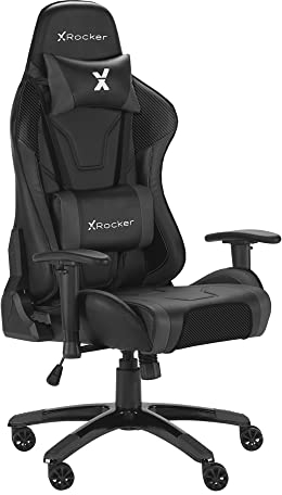 X Rocker Agility Esports - Gaming Bürodrehstuhl mit Komfortkissen für Erwachsene - Carbon Schwarz