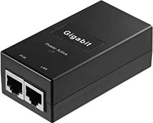 REVODATA Gigabit PoE Injector Adapter, IEEE 802.3af/at Passive PoE+ Standard, 48V 0.5A Ausgangsleistung, 10/100/1000 Mbit/s Gigabit, für IP Kamera/AP/PTZ/Videotelefon, Plug and Play (D05A-G)