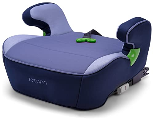 Osann Junior Isofix Gurtfix – Sicher & bequem wie nie: Sitzerhöhung Auto Kinder (126-150 cm) mit innovativer Gurtfix-Technologie, ergonomischer Sitzfläche & Isofix-Option - Pixel Navy