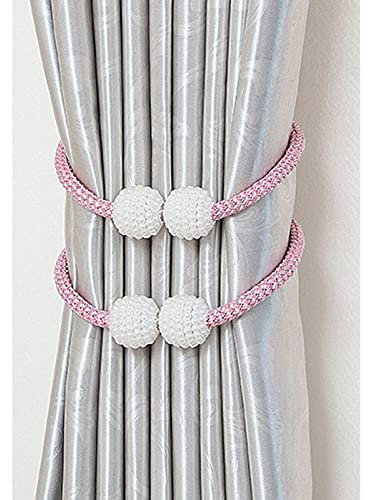 Einfach gewebtes Seil, Gardinenseil for Zurückhalten, Polyester-Vorhangseile, geeignet for Jalousien im Innen- und Außenbereich, goldfarben, 2 Paar Dekoration des Vorhangs ( Color : Pink , Size : 2 pa