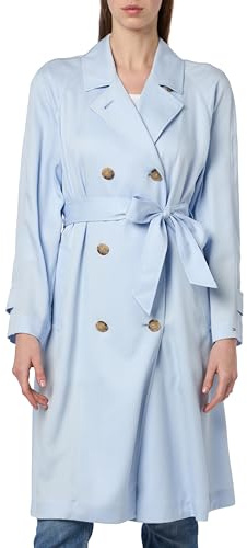 Tommy Hilfiger Cappotto Donna Trench, Blu (Breezy Blue), 42