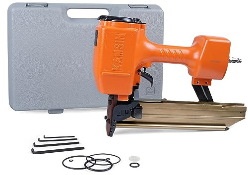 Kamsin N851 - Grapadora de construcción de corona mediana de calibre 16 de 7/16 pulgadas, acepta grapas de 1 a 2 pulgadas, pistola de grapas neumática resistente para cubiertas de techo y