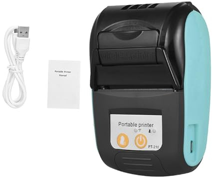 Sunydog Impresora de Recibos Portátil PT-210 Térmica 58mm para Comercios, Tiendas, Restaurantes, Fábricas, Logística - Compatible con iOS y Android