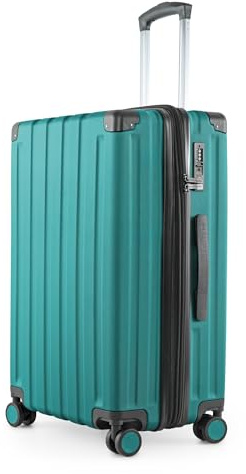 Hauptstadtkoffer Q-Damm - Mittelgroßer Hartschalenkoffer, TSA, 4 Rollen, Check-In Gepäck mit 6 cm Volumenerweiterung, 68cm, 89 L, Aquagrün