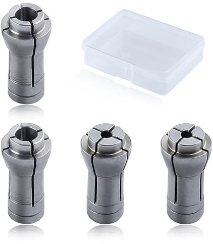 SPEEDWOX Set di 4 pinze per smerigliatrice per mandrino per smerigliatrice, strumento di serraggio, piccolo set di pinze da 1/4 a 1/8 di pollice, 2 confezioni da 3 mm e 2 da 6 mm