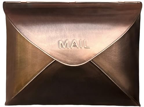 NACH MB-6932 - Cassetta postale da parete, in metallo, massima protezione dalla ruggine, in rame antico, montaggio a parete, 31 x 12,5 x 25 cm, hardware incluso, MB-6932