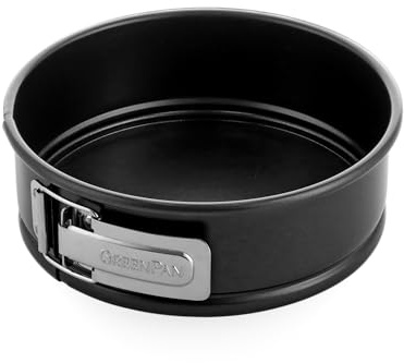 GreenPan Bistro Moule à Charnière Ø 20 cm, Moule Rond, Revêtement Céramique Antiadhésif, Sans PFAS, Anti-rayures, Étanche, Plat Durable, Facile à Nettoyer, Noir