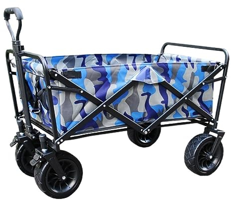 CRBUDY Wagenwagen, Gartenwagen, Klappwagen, robuster, Faltbarer Gartenwagen, Karren, LKW, tragbarer Campingwagen für den Außenbereich, Trolley, Strandwagen, Einkaufswagen (A)