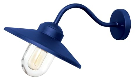 Licht-Erlebnisse Außenlampe Wand 304er Edelstahl Glas E27 IP44 Blau Skandinavisch Maritim Schiffsleuchte Wandlampe außen Garten Haus Hof