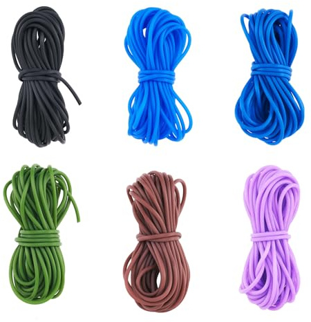 Craftdady Cordoncino tubolare in gomma sintetica PVC 30M, tubo da 2mm, corda in gomma cava corallo profondo, cordoncino di plastica per memoria per creazione gioielli fai da te lavori a maglia