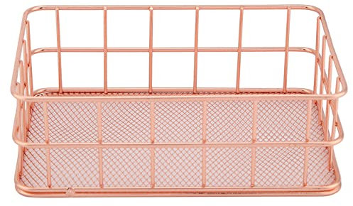 Beufee Stifthalter, Stifthalter, 360° drehbar, Make-up-Pinselhalter, Roségold, Schreibtisch-Organizer, Pinselhalter, Organizer, Roségold-Metalldraht, Bleistiftbecherhalter für Zuhause (C)