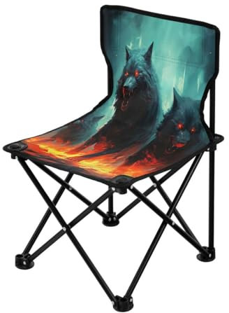 VNGBFGDFVN Wolf Pack Family Klapp-Campingstuhl für Erwachsene und Kinder. Leichter Klappstuhl, geeignet für den Außenbereich. Stühle für Strand, Rasen, Camp, Angelausflug und Garten