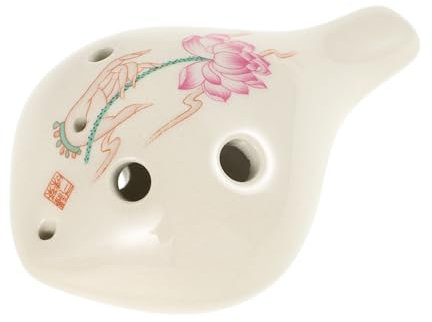 ifundom Alto c Keramische Ocarina Mit Löchern Musikinstrument Für Anfänger Dekoriert Mit Lotus-muster Für Schulprojekte Und Musikalische Entfaltung