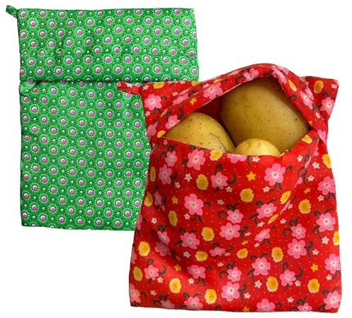 2 PCS Microwave Potato Bags - Retain Food Flavors, Cook Perfect Potatoes & Veggies in Minutes, Reusable & Easy to Clean, Ideal for Baking Sweet Potatoes, Corn & More - 10 x 8.5 Inches