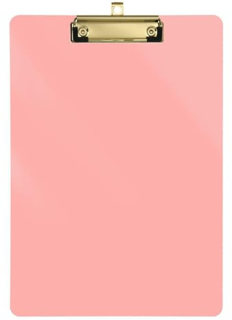 Porte-bloc en plastique de couleur unie - Couleur unie - Pêche claire - Planchette à pince en plastique pour facture, fournitures de bureau, presse-papiers pour infirmière pédiatrique, cuisine, 31,8 x