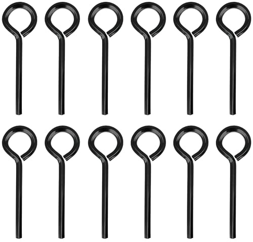 DENGXINWEI 12pcs 5/32 inch Standard Hex Dogging Key with Full Loop, Black Solid Metal Allen Key Sets Wrench for Keychain Push Bar Panic Exit Device Key