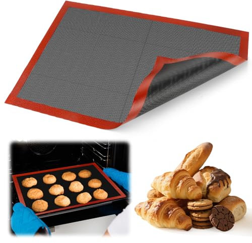 KILDOWS Tapete Silicona Horno, 40x60cm Alfombrilla Microperforada Para Horno, Reutilizable Antiadherente Antideslizante Tapete de Silicona Para Hornear, Alfombrilla para Hornear para Pizza,