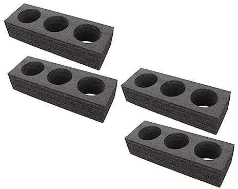 PRETYZOOM 4 Portavasos Reutilizables Para Bebidas Para Llevar, Soporte De Espuma De Perlas Negro 3 Orificios, Bandeja Para Tazas De Café y Refrescos, Accesorio Para Embalaje y Transporte Exterior