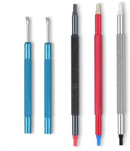 Kit di 5 strumenti per la riparazione di orologi, strumenti per la regolazione delle lancette dell'orologio, strumento di rimozione delle lancette degli orologi, estrattore a stantuffo