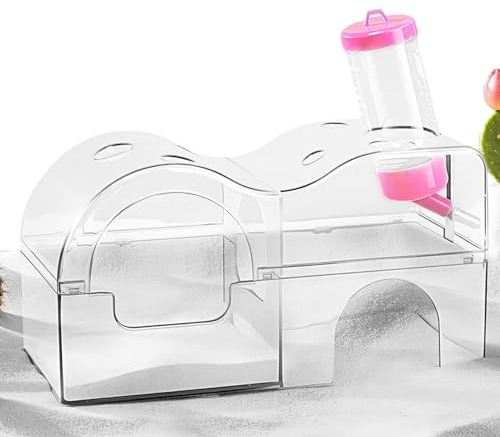 Sandbox for Hamster - Sandbox for Hamster Easy to Clean, House Bowl Accessories and Cage for Bath Chinchilla Dwarf Guinea Pig Mouse Reptiles Pets