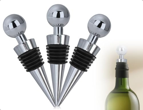 Emezddo 3 Stück Weinflaschenverschluss,Wiederverwendbare Flaschenverschluss,verwendet für Weinsammlung Rotwein Champagner Bier Saver Sealer Zuhause Partys Restaurants