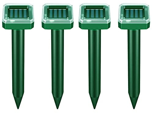 4X Repelente Solar para Topos, Ahuyentador de, Repelente de Hormigas Reina para jardín y Camping, Gopher, de Serpientes, Gopher y Otros Repelentes de Topos -Green