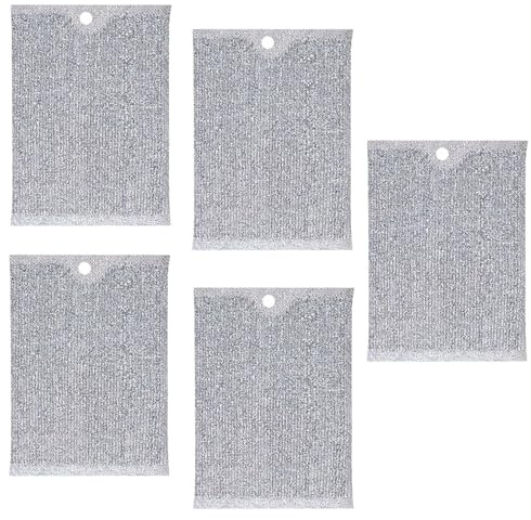Strofinacci in filo metallico, confezione da 5 stracci per lavare i piatti, panni per la pulizia autodrenanti, strumenti portatili riutilizzabili per lavare pentole, fornelli, lavello, utensili