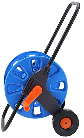 RLCJBMSUG Carrello avvolgitubo, avvolgitubo Portatile a Spinta Manuale, Carrello portatubo da Giardino, Organizer per Tubo dell'Acqua da G 1/2 50 m per Giardino, Prato e Patio