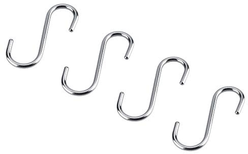 TOPINCN Ganchos en Forma de S de Acero Inoxidable Duraderos, Ganchos Resistentes para Colgar Plantas, Utensilios de Cocina, 4 Uds.