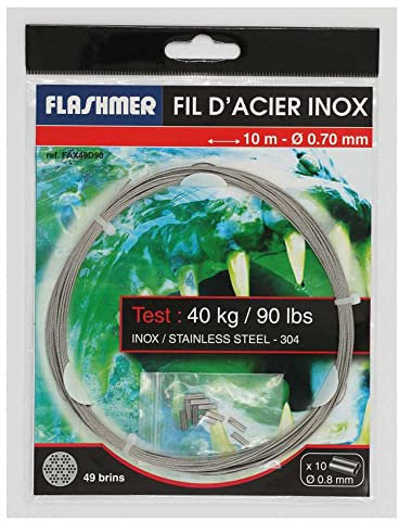 Flashmer Vorfach, Edelstahl, 49 Stränge, Nicht ummantelt, 65LBS