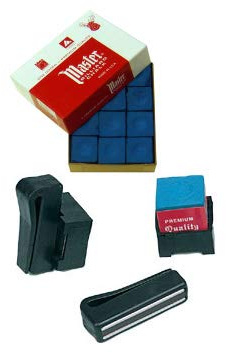Tiza Billar Master Azul 12 Unid + Portatizas Magnetico