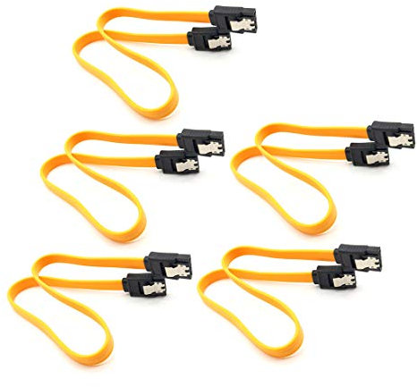 JMT 5 pi¨¨ces SATA 3.0/SATA 2.0 Date Cable SATA3 40cm 6 Gb/S SSD Disque Dur Cable de Donn¨¦es Double Cordon Droit SATA 3.0 2.0 Convertisseur (5pcs SATA2 Jaune)