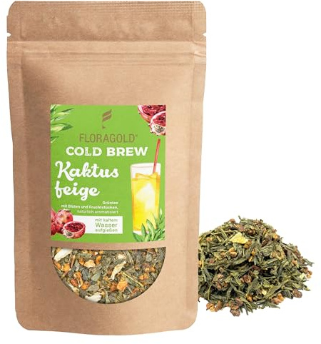 Kalter Tee zum Aufgießen | Grüntee-Kaktus-Feige | Cold Tea - Zuckerfrei & Kalorienfrei | Fruchtiger Kaltaufguss in 15 Minuten | Eistee - Erfrischend und Fruchtig