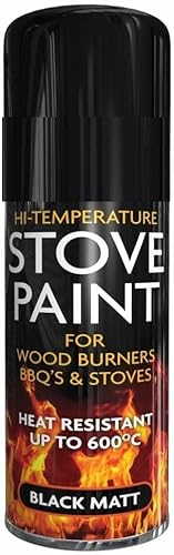 Elito Home & Garden® High Temperature Black Stove Spray Paint | Heat Resistant Barbeque Paint | Durable & Quick Drying - Ideal for Garden BBQ, Stoves, Firepits, Fireplaces & Metal Surfaces