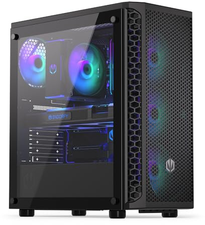 ENDORFY Signum 300 ARGB PC Gehäuse ATX mit Tempered Glass | 4x Stratus 120 PWM ARGB, Mesh Front, 360 mm Radiator Unterstützung, ARGB Controller, GPU bis 350 mm, Schwarz