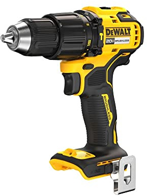 DEWALT - Taladro de martillo compacto de 20 V, sin escobillas de 1/2 pulgadas Portabrocas de carraca, LED (solo herramienta) (DCD798B)