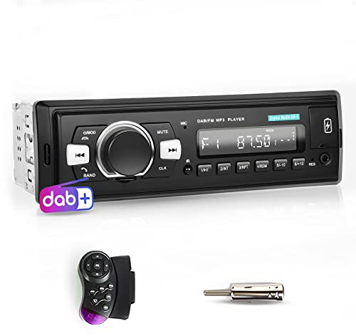 Hikity Autoradio 1 Din con DAB DAB+, Stereo Auto Bluetooth 5.1, FM MP3 Radio per Auto, Autoradio USB AUX EQ Controllo del Volante